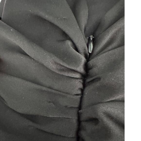 The Sei 100% silk one shoulder high slit evening formal dress black size 2 - Picture 9 of 10